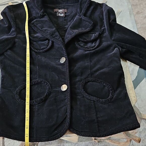 Luii Women's Black Velvet Corset Back Jacket Size Medium - Picture 11 of 13